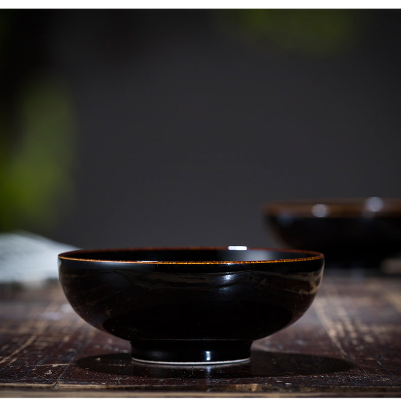 験の良い木の葉天目盃　❤️加藤仁　作 Mulberry Leaf Tenmoku Teacup – 千与瓷器