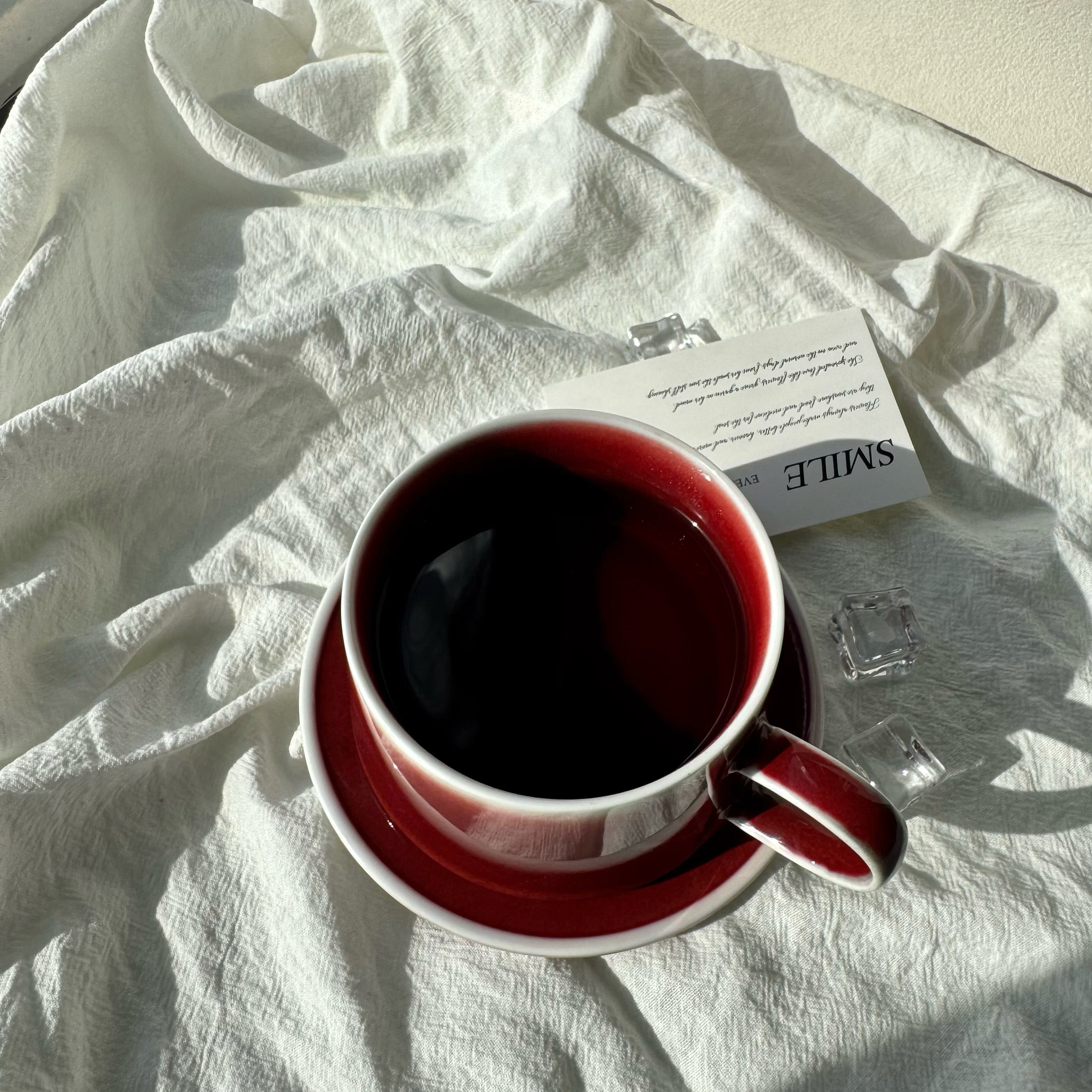 Lang red glaze coffee cup